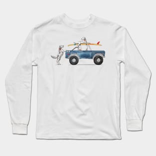 Ford Bronco with English Setters and Surfboards. Long Sleeve T-Shirt